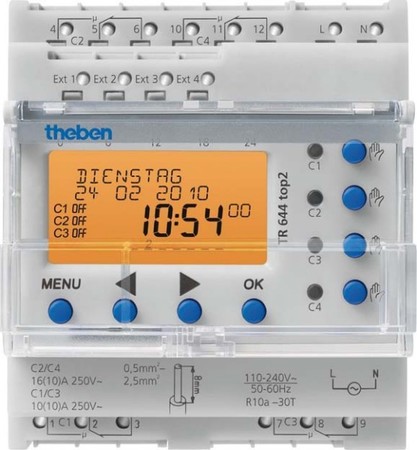 Digital time switch for distribution board DIN rail 4 6440100