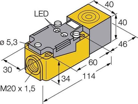 Inductive proximity switch 40 mm 114 mm 40 mm 16025