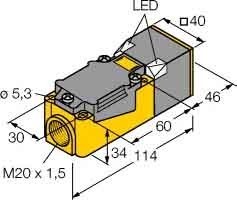 Inductive proximity switch 40 mm 40 mm 13400