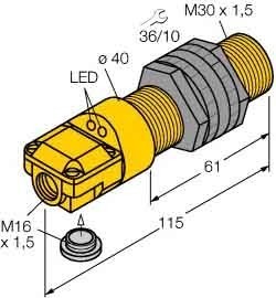 Inductive proximity switch 30 mm 115 mm 30 mm 15652