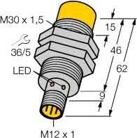 Inductive proximity switch 30 mm 62 mm 30 mm 1582457