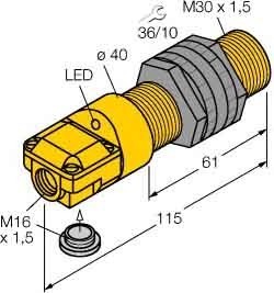 Inductive proximity switch 30 mm 115 mm 30 mm 16116