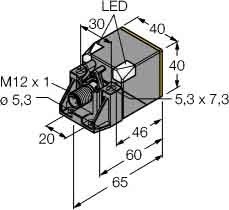 Inductive proximity switch 40 mm 40 mm 65 mm 1625853