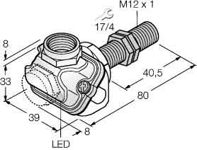 Inductive proximity switch 39 mm 39 mm 88 mm 1634760