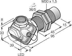 Inductive proximity switch 39 mm 41 mm 103 mm 1634765