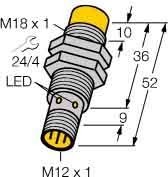 Inductive proximity switch 18 mm 52 mm 18 mm 1635331