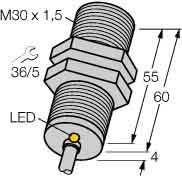 Inductive proximity switch 30 mm 60 mm 30 mm 1636731