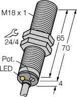 Capacitive proximity switch 70 mm 2504001