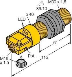 Capacitive proximity switch 30 mm 115 mm 30 mm 25050