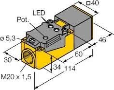 Capacitive proximity switch 40 mm 114 mm 40 mm 25160