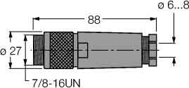 Sensor-actuator connector Other Male (plug) Straight 6904718