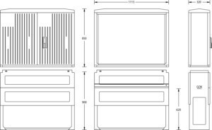 Empty cabinet 850 mm 1115 mm 320 mm 6010-0100.62