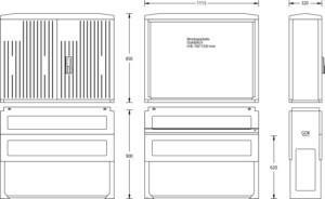 Empty cabinet 850 mm 1115 mm 320 mm 6010-0101.62