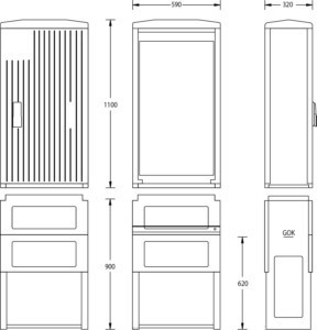 Meter cabinet equipped  6010-0100.43