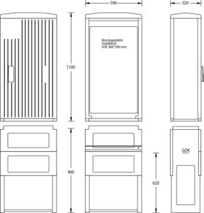 Meter cabinet equipped  6010-0101.43