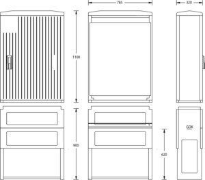Meter cabinet equipped  6010-0100.53
