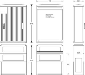 Meter cabinet equipped  6010-0101.53