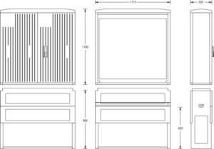 Empty cabinet 1100 mm 1115 mm 320 mm 6010-0100.63