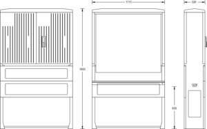 Empty cabinet 1850 mm 1115 mm 320 mm 6010-0100.64