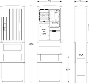 Unequipped meter cabinet  2130-1513.44