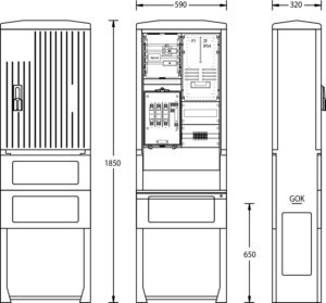 Meter cabinet equipped  2130-0913.44