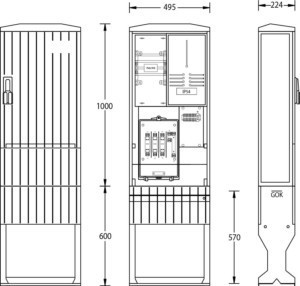 Meter cabinet equipped  2130-1116.21