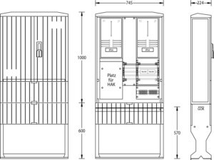 Meter cabinet equipped  2130-1023.31