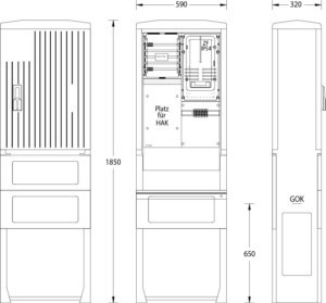 Meter cabinet equipped  2130-0213.44
