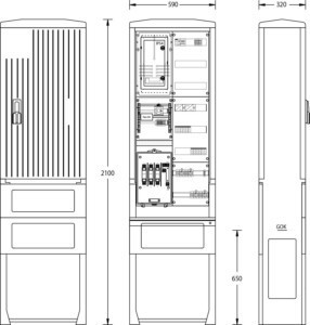Meter cabinet equipped 1-story 1 2114-0642.22