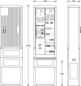 Meter cabinet equipped 1-story 1 2114-1342.22