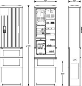 Meter cabinet equipped 1-story 1 1 2111-1442.22