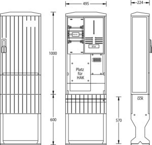 Meter cabinet equipped  2130-0513.21