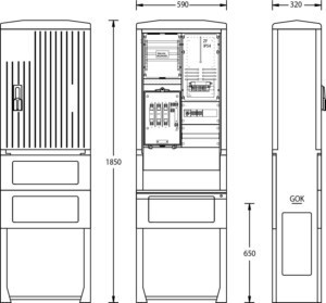 Meter cabinet equipped  2130-2416.44