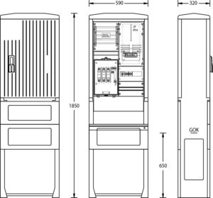 Meter cabinet equipped  2130-2317.44