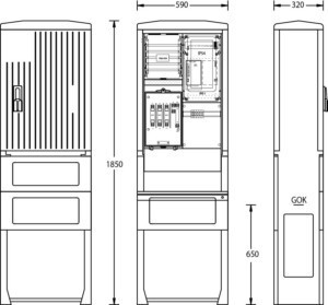 Meter cabinet equipped  2130-1716.44