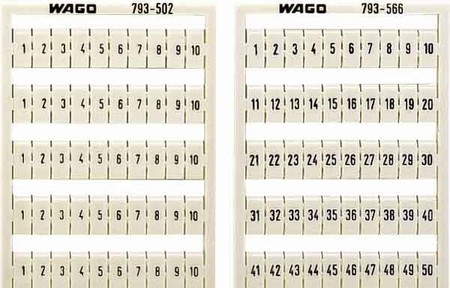 Labelling for terminal block Numbers Horizontal 5 mm 793-502