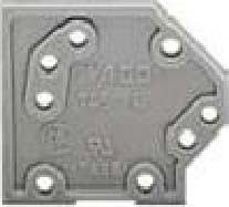 Endplate and partition plate for terminal block Grey 745-100