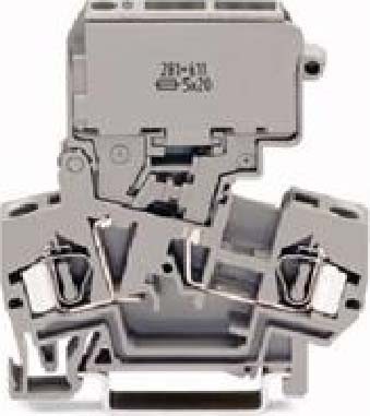 Fuse terminal block G-fuse 5x20 mm Swivelling None 281-611