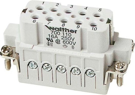 Contact insert for industrial connectors Bus Rectangular 700110