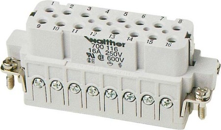 Contact insert for industrial connectors Bus Rectangular 700116