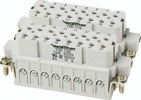 Contact insert for industrial connectors Bus Rectangular 700132