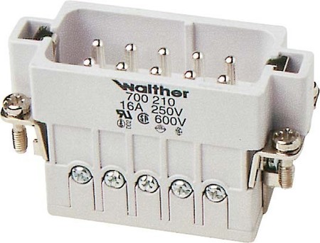 Contact insert for industrial connectors Pin Rectangular 700210