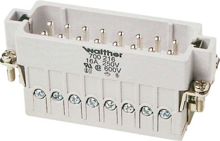 Contact insert for industrial connectors Pin Rectangular 700216