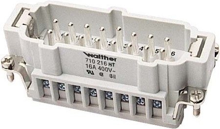 Contact insert for industrial connectors Pin Rectangular 730403