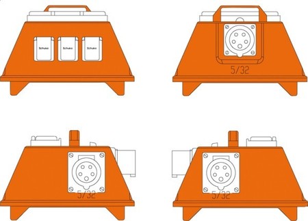 Energy distributor for construction site 32 A 22 kVA WEV2061