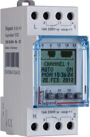 Digital time switch for distribution board DIN rail 2 412641