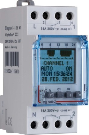 Digital time switch for distribution board DIN rail 2 412657