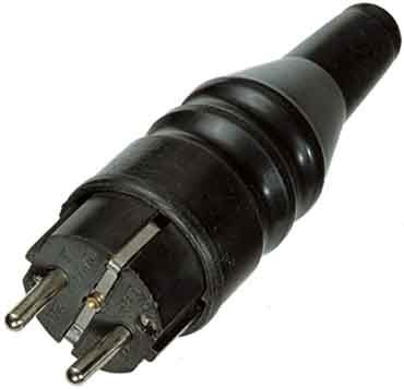 Plug with protective contact (SCHUKO) Rubber 108071