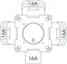 CEE socket outlet combination 3x16A3p230V None None 54566