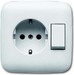 Combination switch/wall socket outlet Two-way switch 1611-0-0169